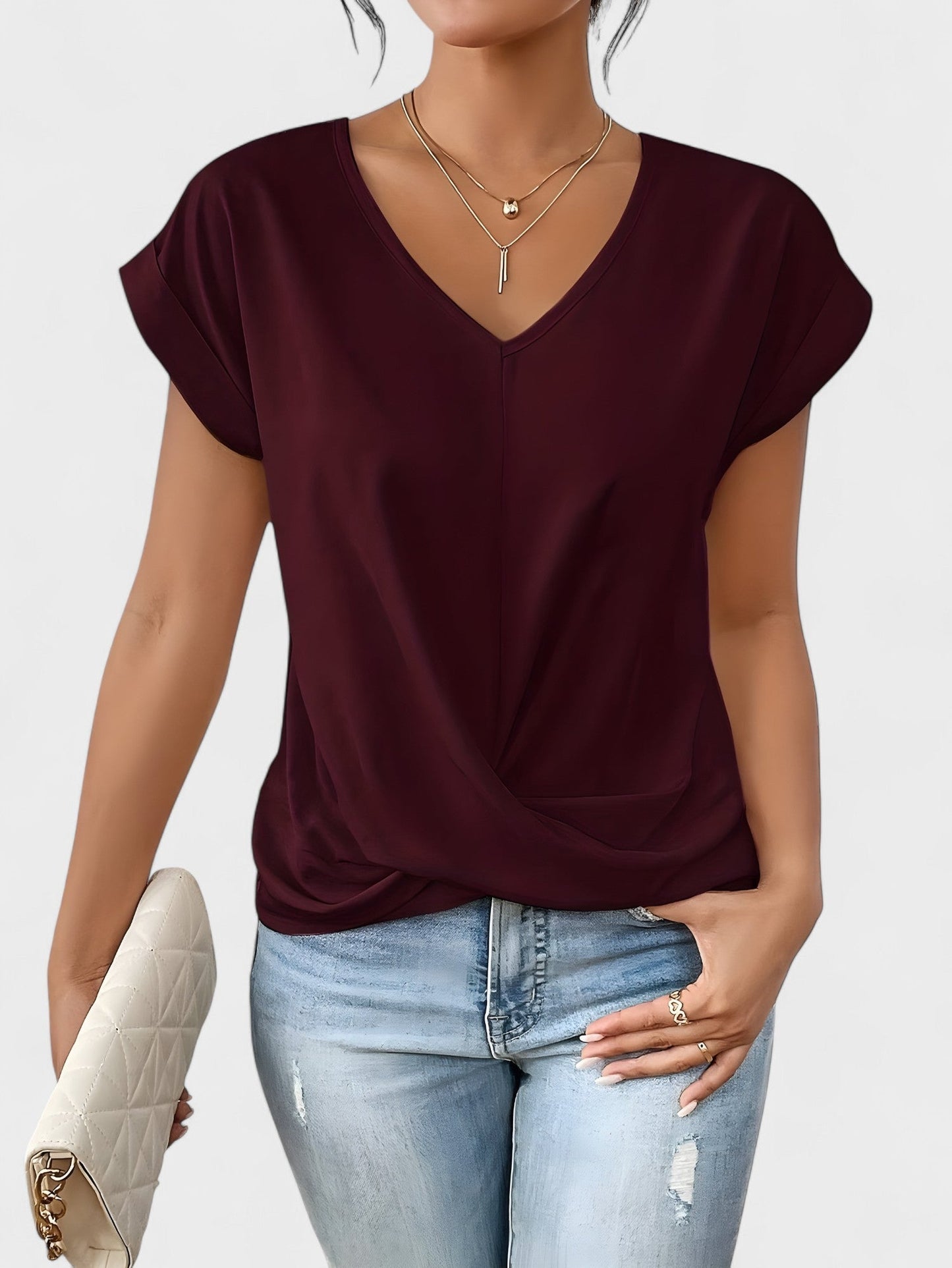 Mauve Twist-Front Top