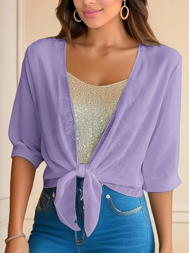 Flattering Tie-Neck Blouse