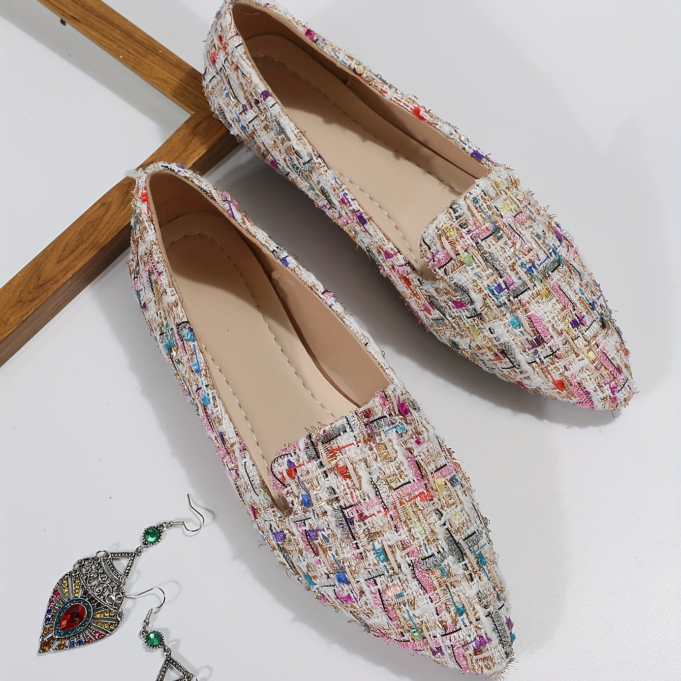 Easy-Care Plaid Flats