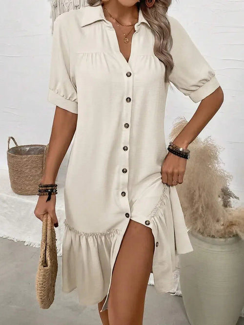 Chic Ruffle-Hem Dress