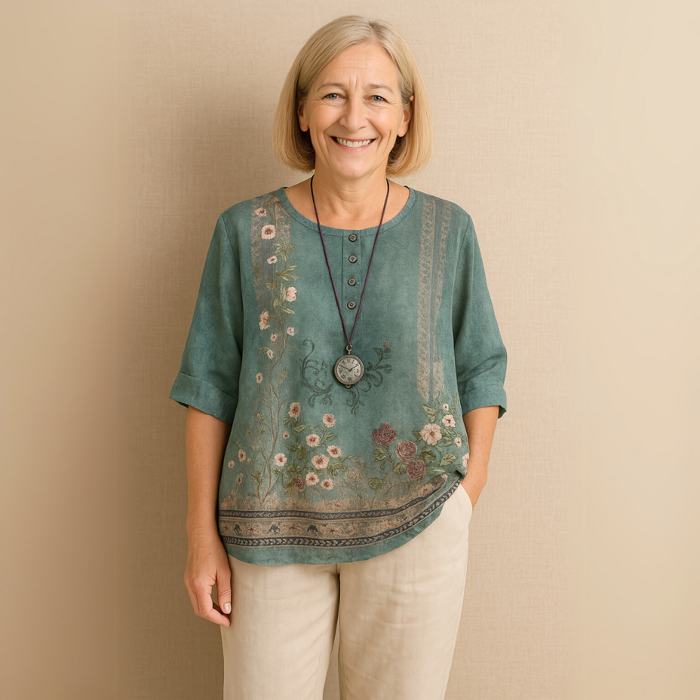 Relaxed-Fit Floral Blouse