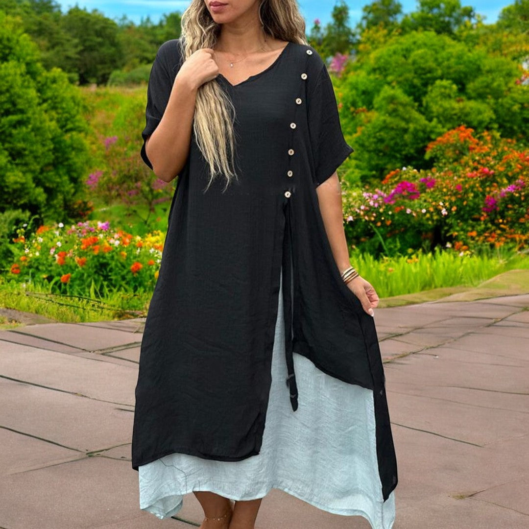 Breezy V-Neck Comfort Dress