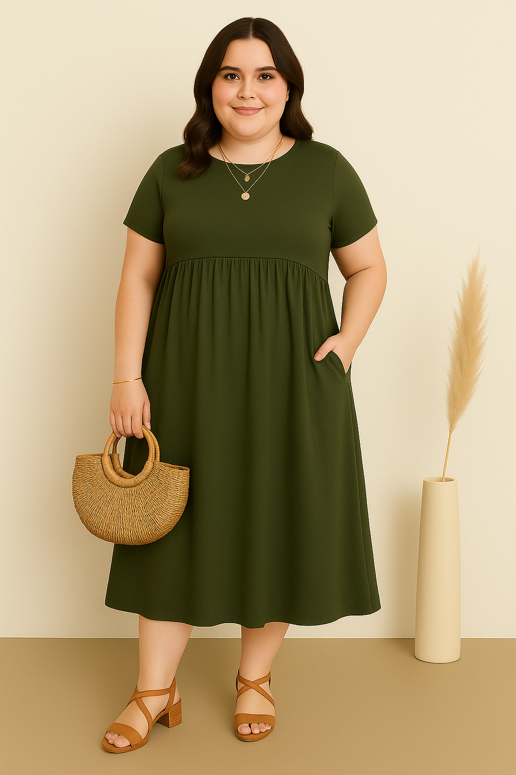 Soft-Green Comfort Dress