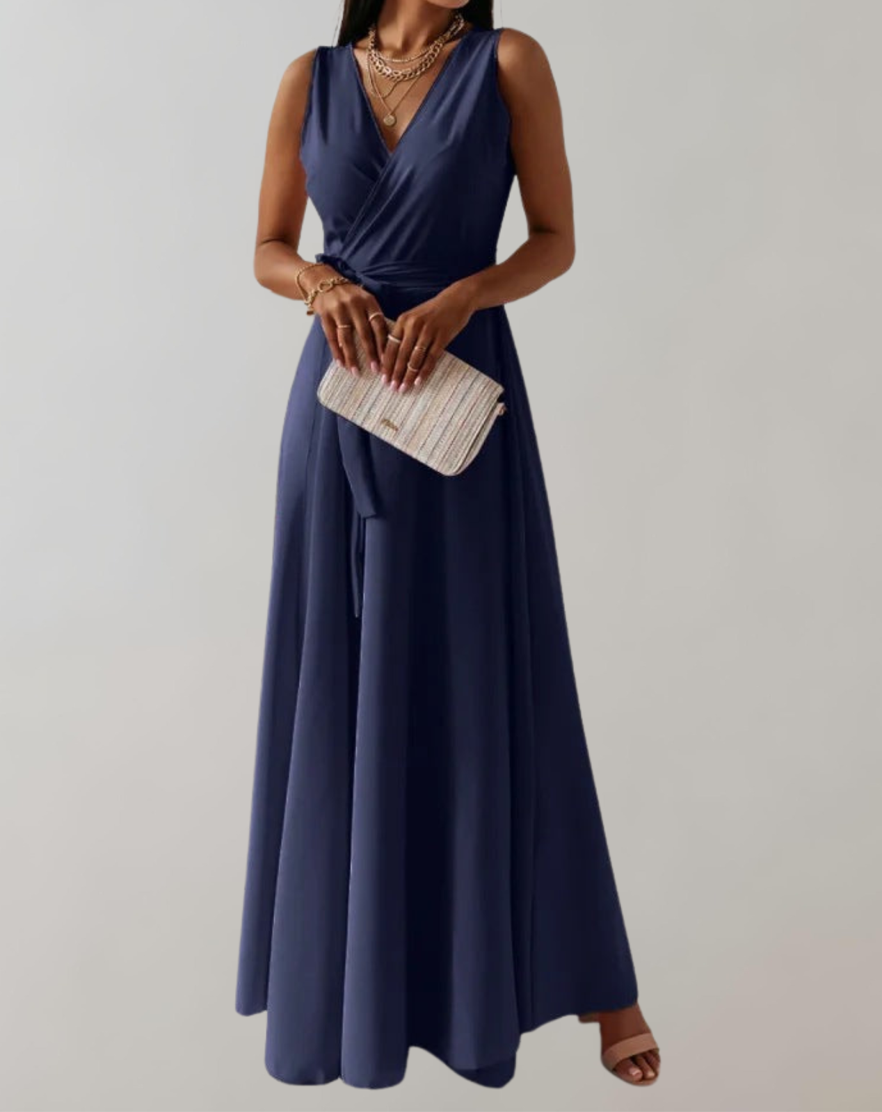 Elegant Belted Maxi Dress