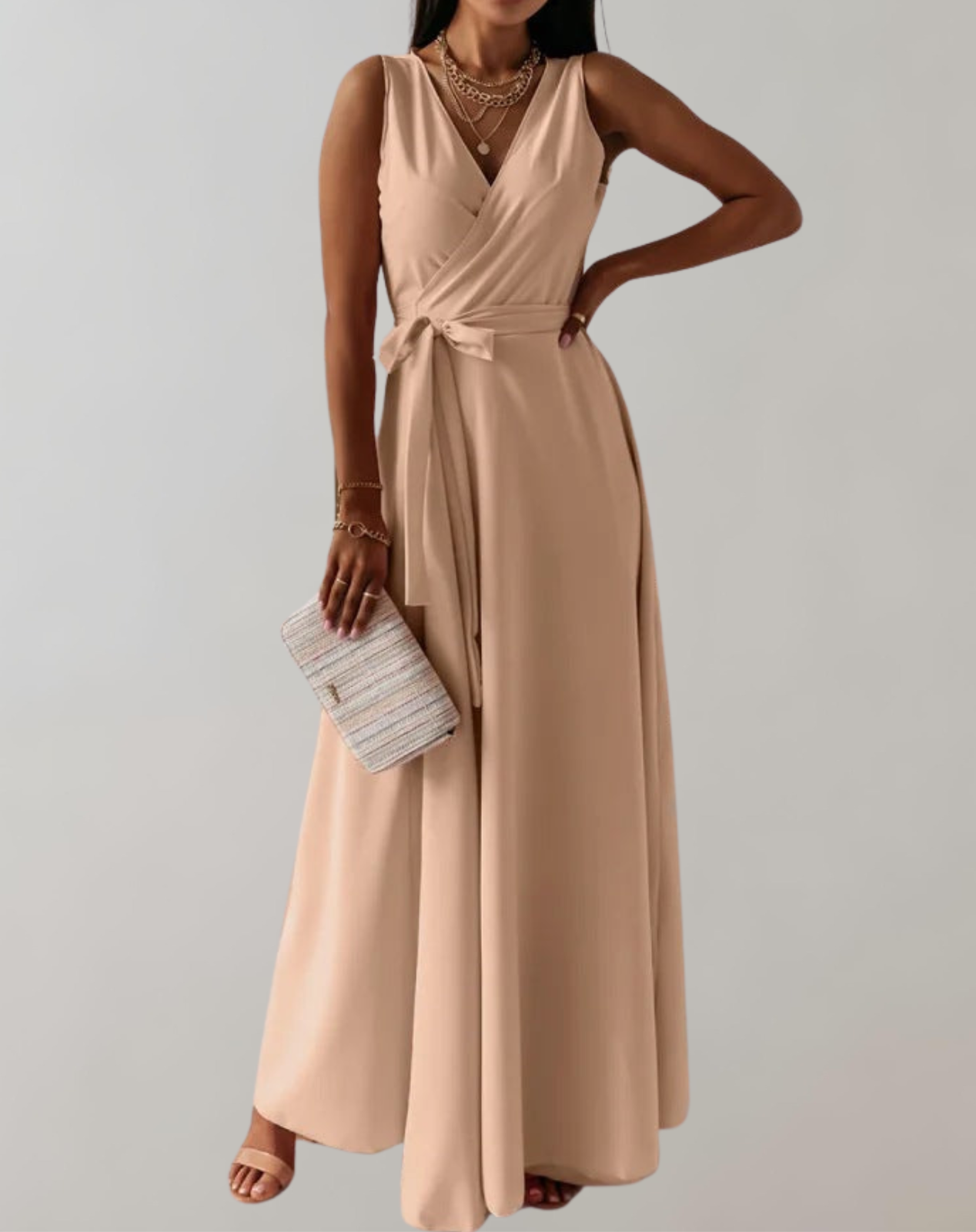 Elegant Belted Maxi Dress