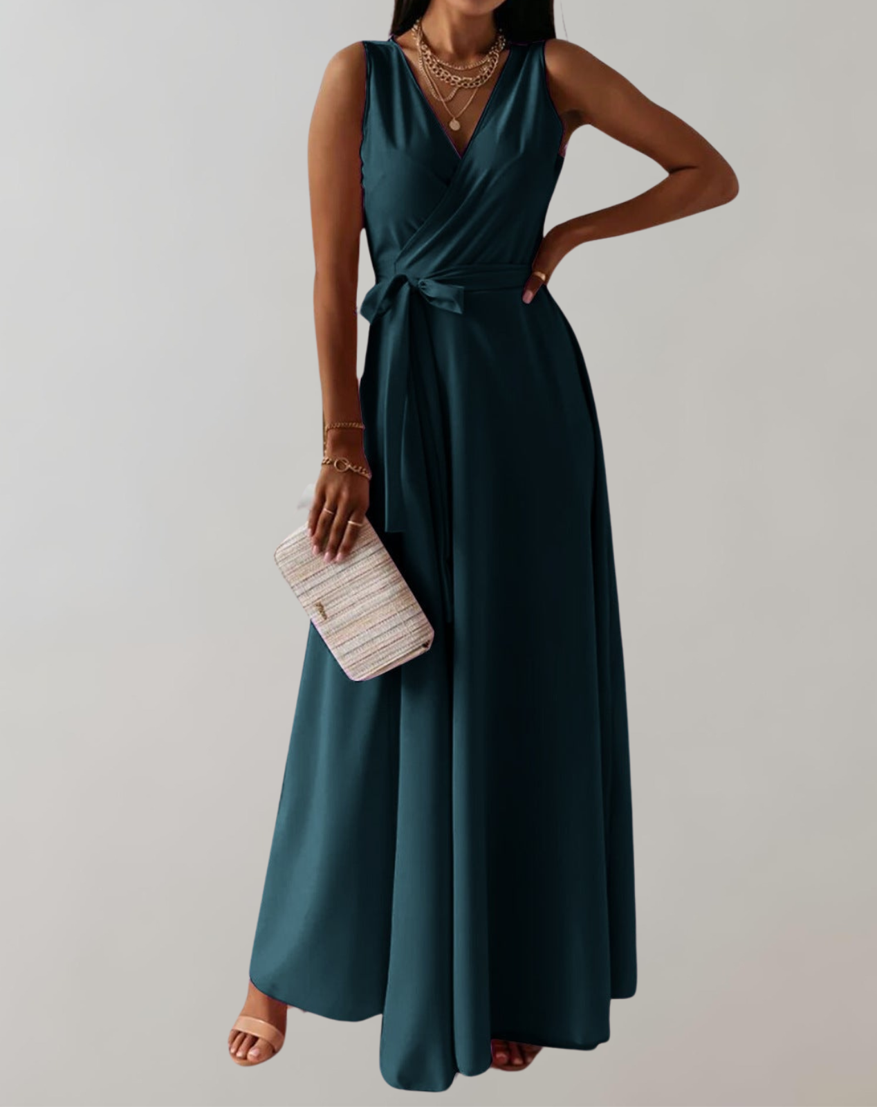 Elegant Belted Maxi Dress