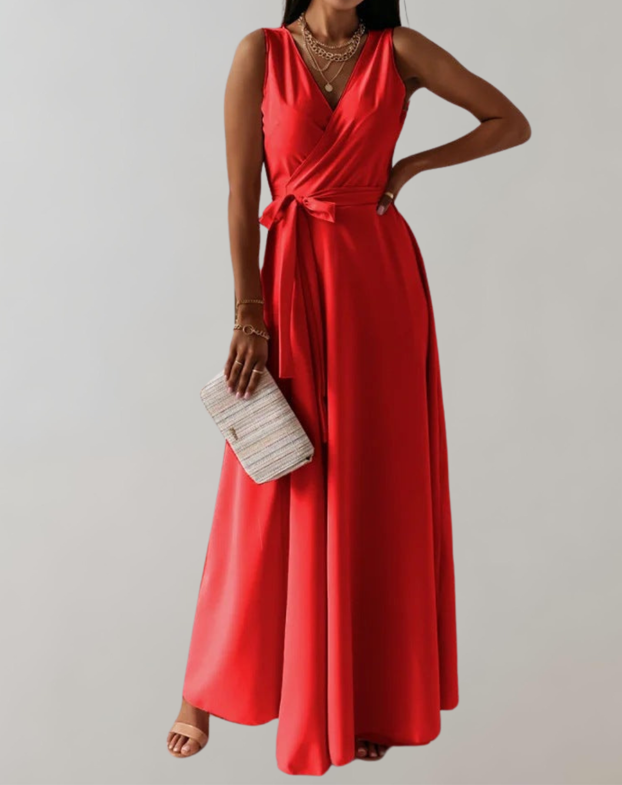 Elegant Belted Maxi Dress