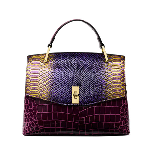 Spacious Snake-Print Shoulder Bag