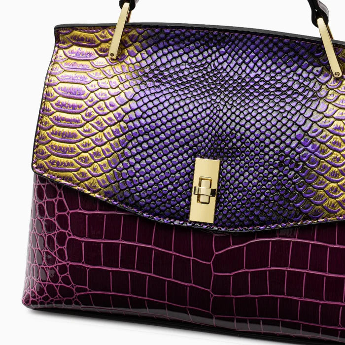 Spacious Snake-Print Shoulder Bag