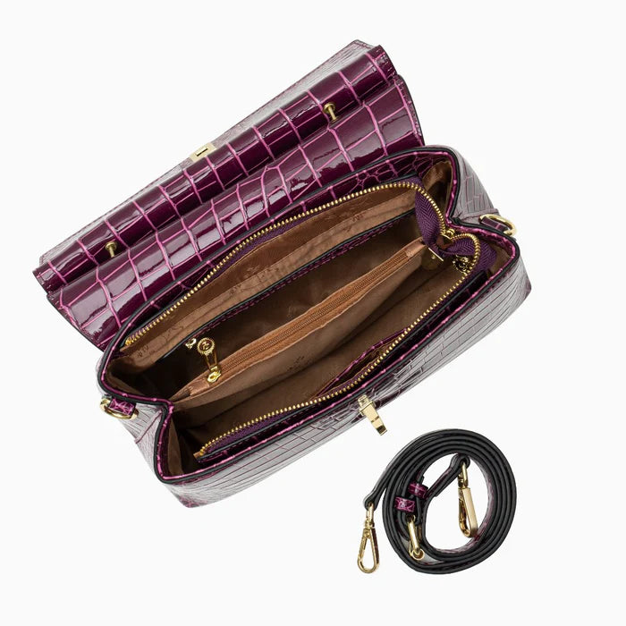 Spacious Snake-Print Shoulder Bag