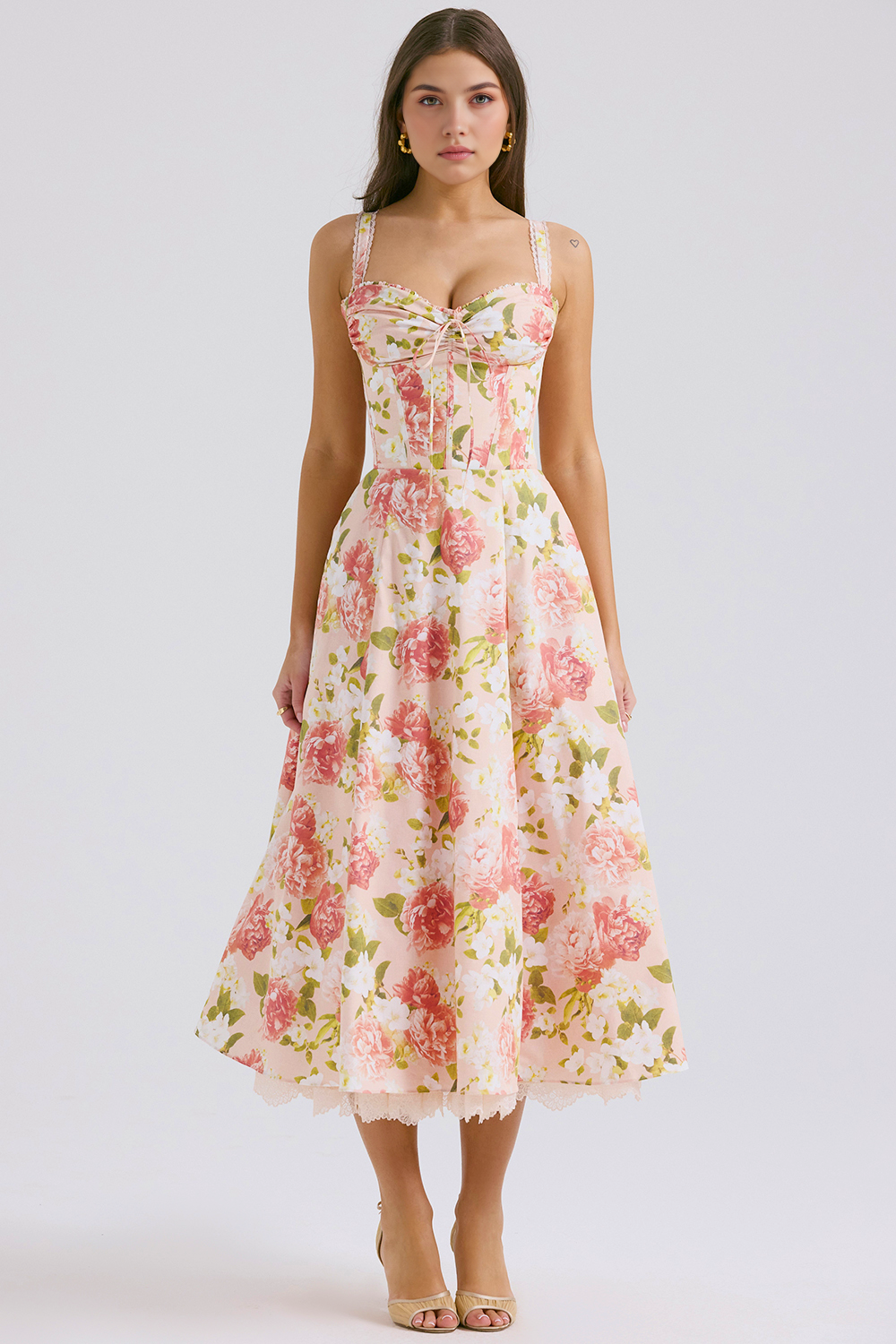 Floral Corset Midi Dress