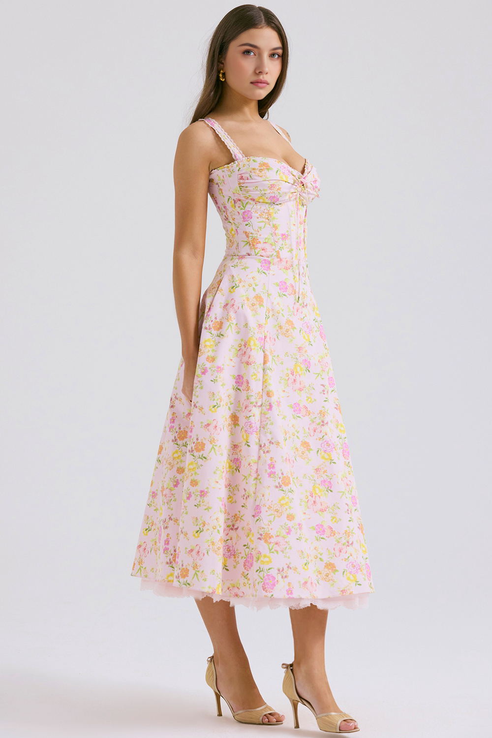Floral Corset Midi Dress