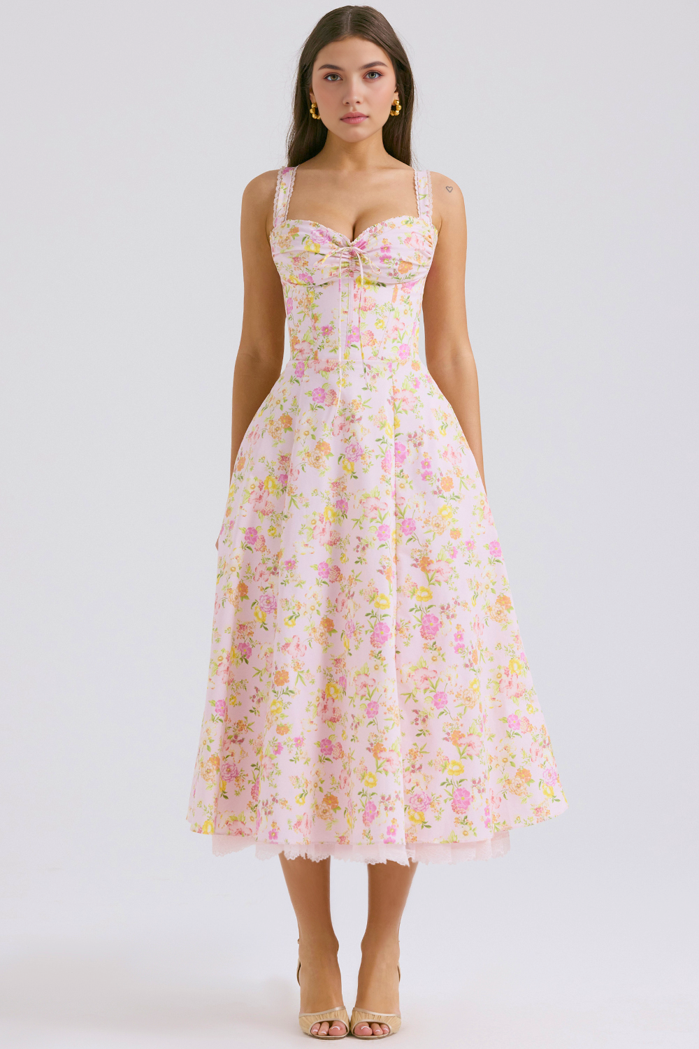 Floral Corset Midi Dress