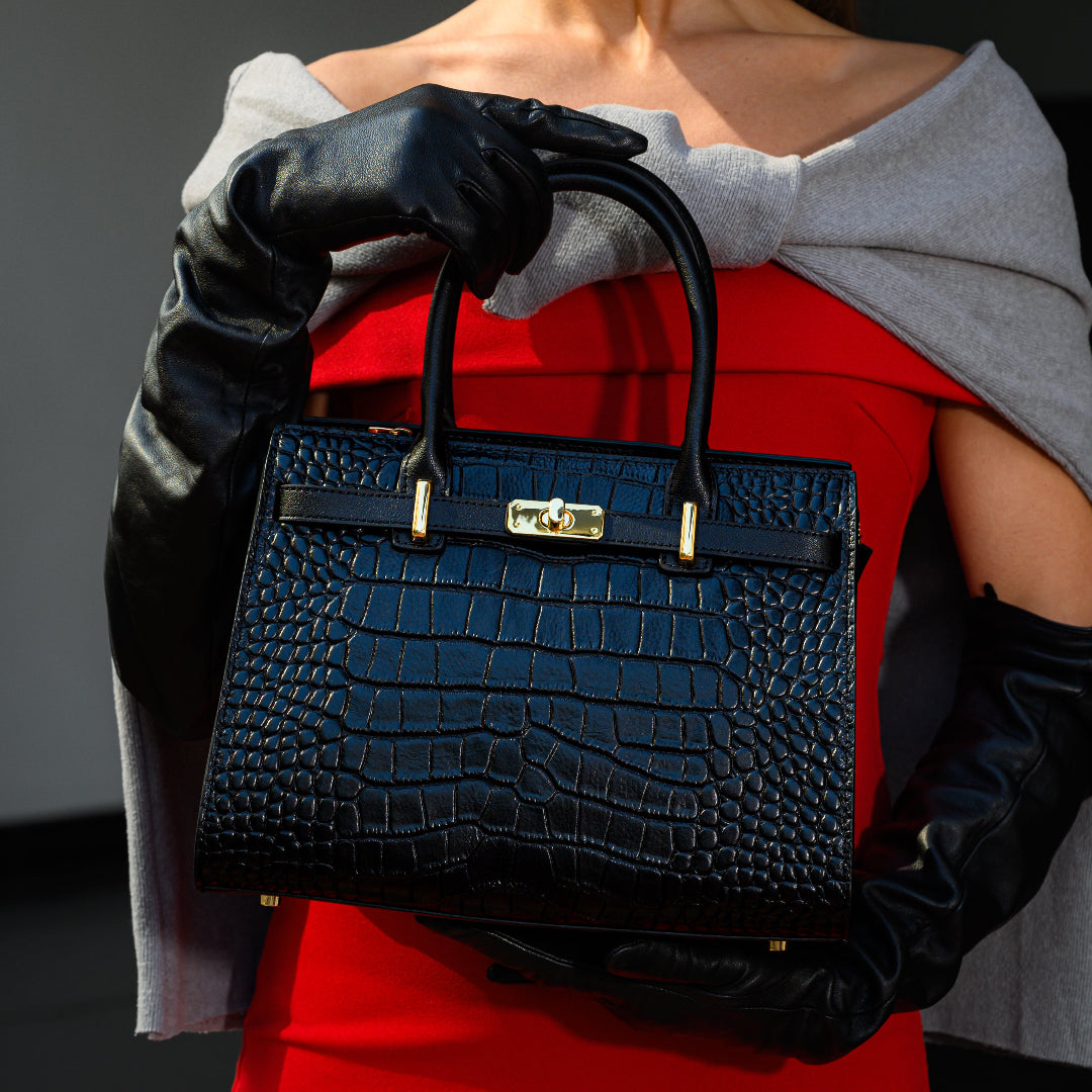 Day-to-Night Leather Handbag