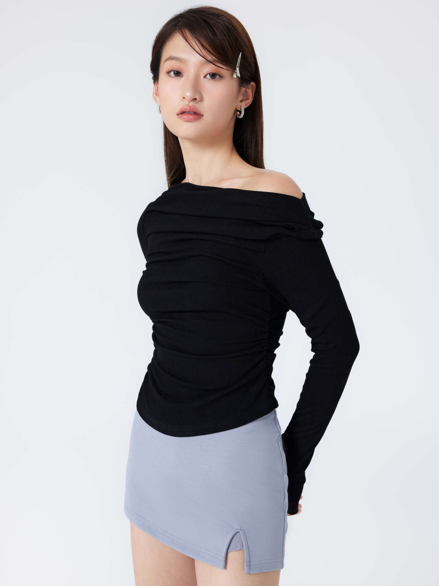 Flattering Asymmetrical Long Sleeve Top