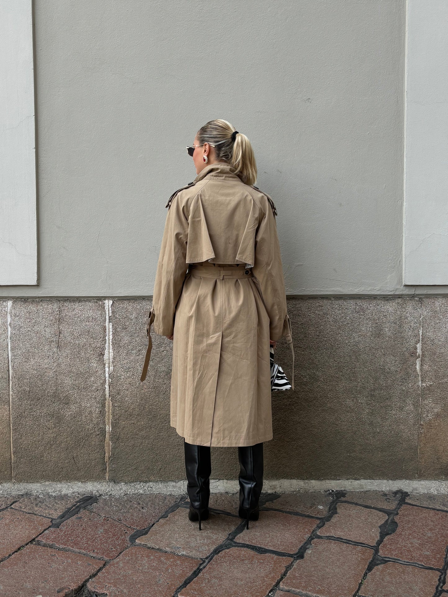 Figure-Flattering Beige Trench Coat