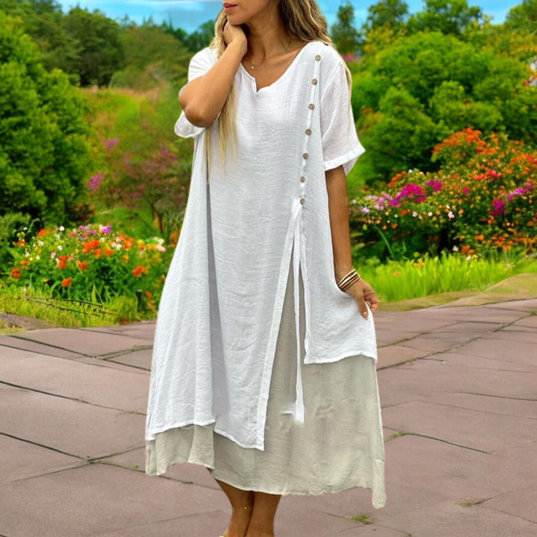 Breezy V-Neck Comfort Dress