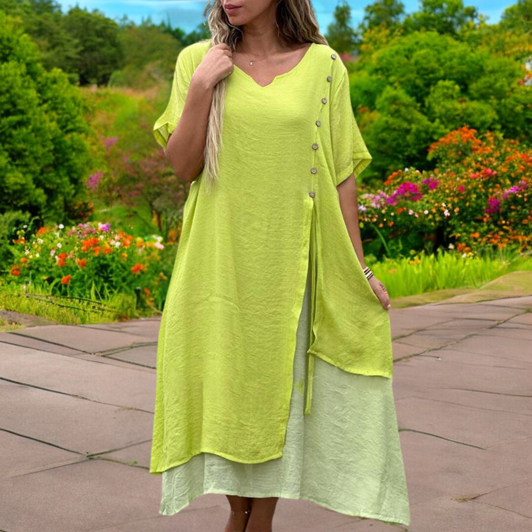 Breezy V-Neck Comfort Dress