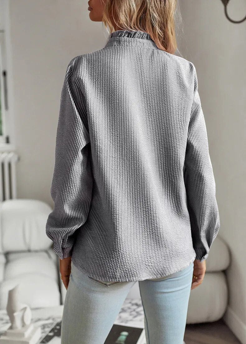 Ruffle-Detail Elegant Shirt