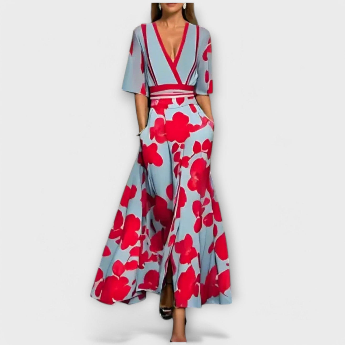 Elegant Floral Wallet Dress