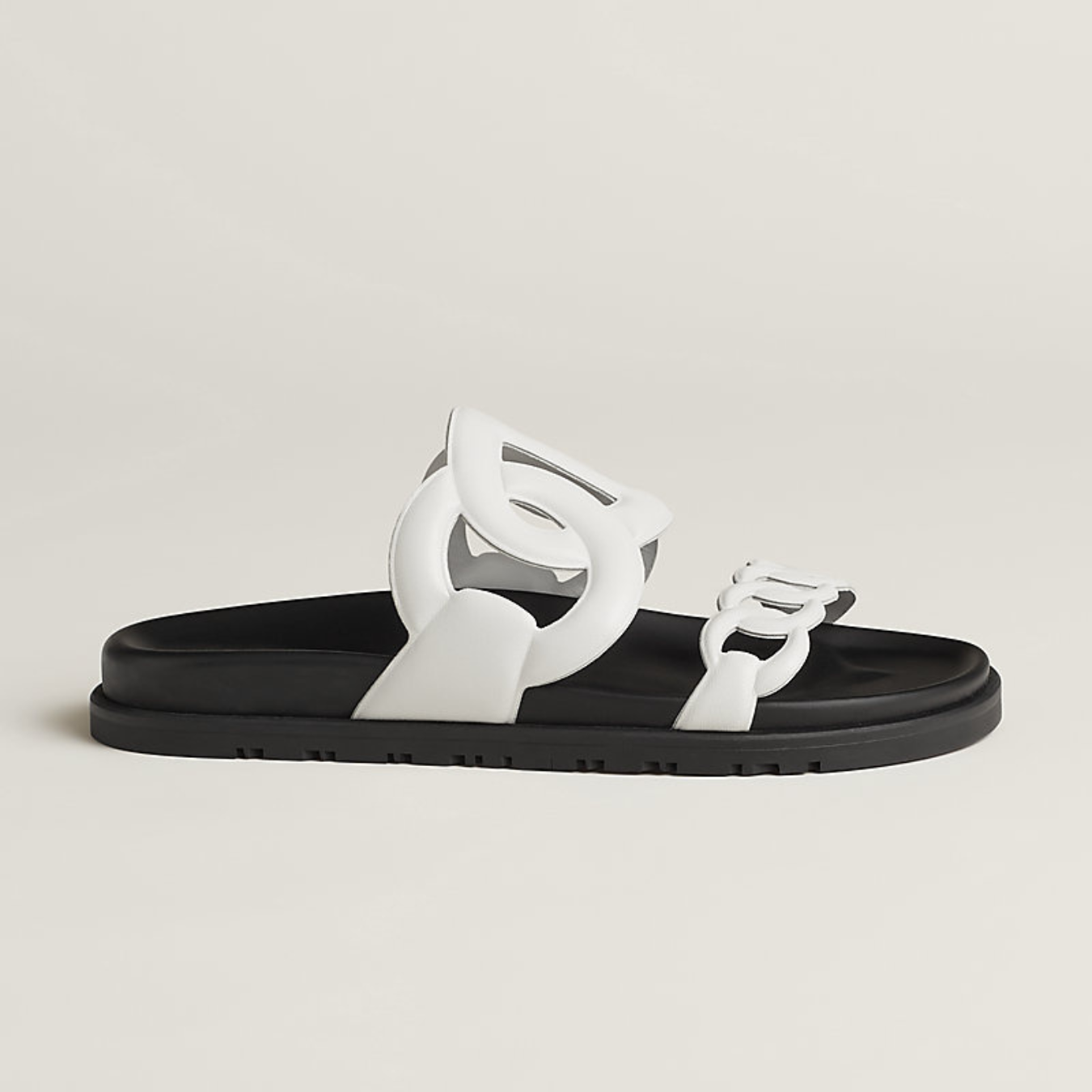 Elegant Leather Chain-Inspired Sandals