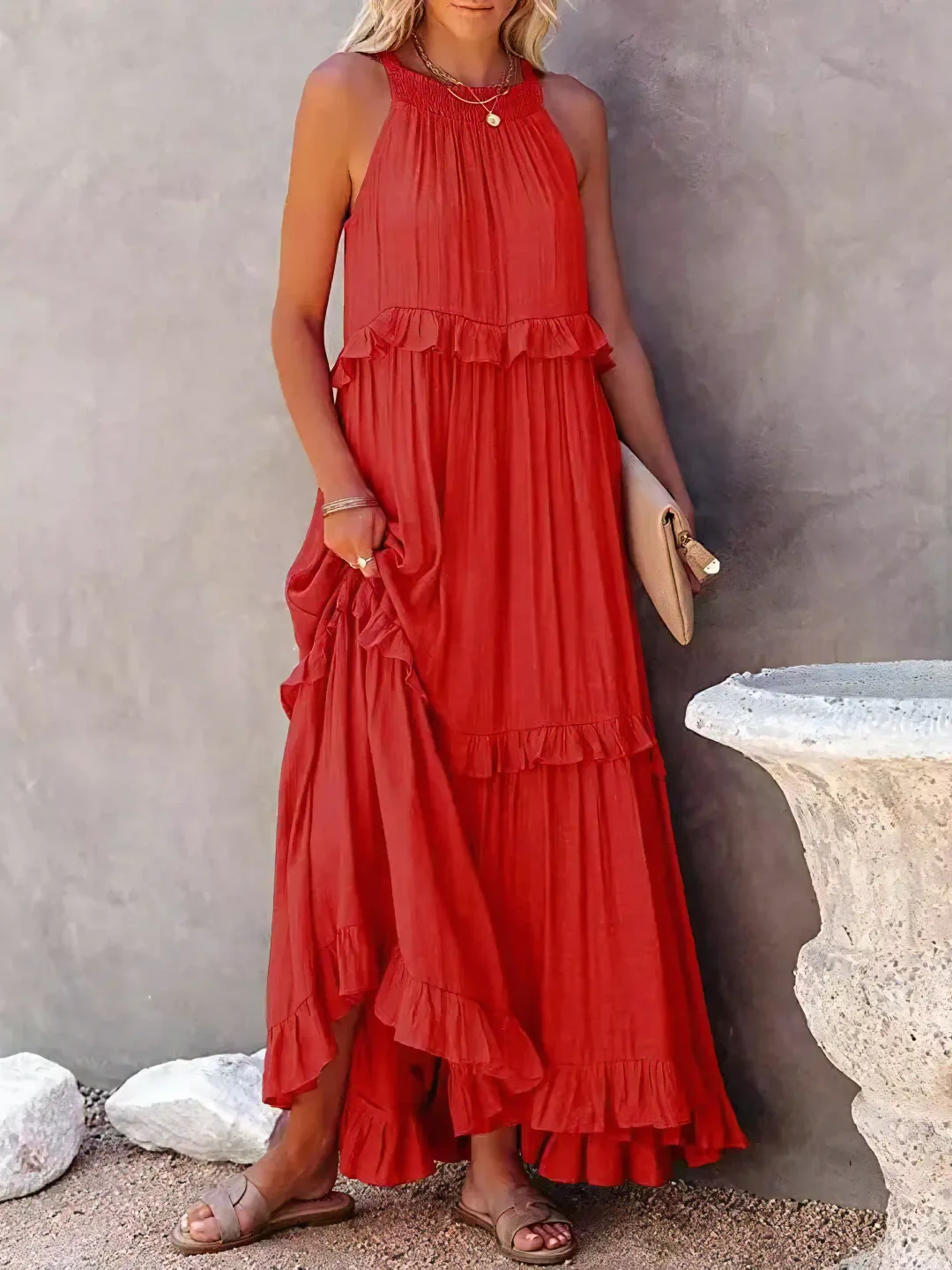 Breezy Ruffle Maxi Dress