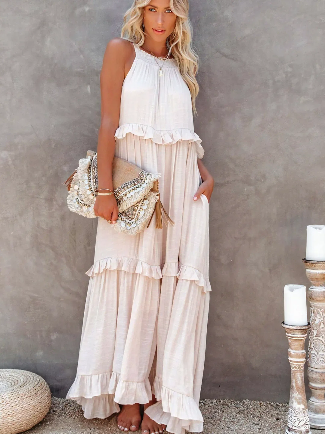Breezy Ruffle Maxi Dress