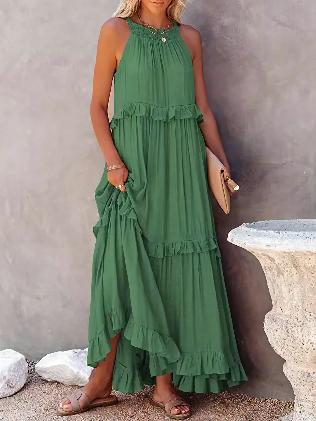 Breezy Ruffle Maxi Dress
