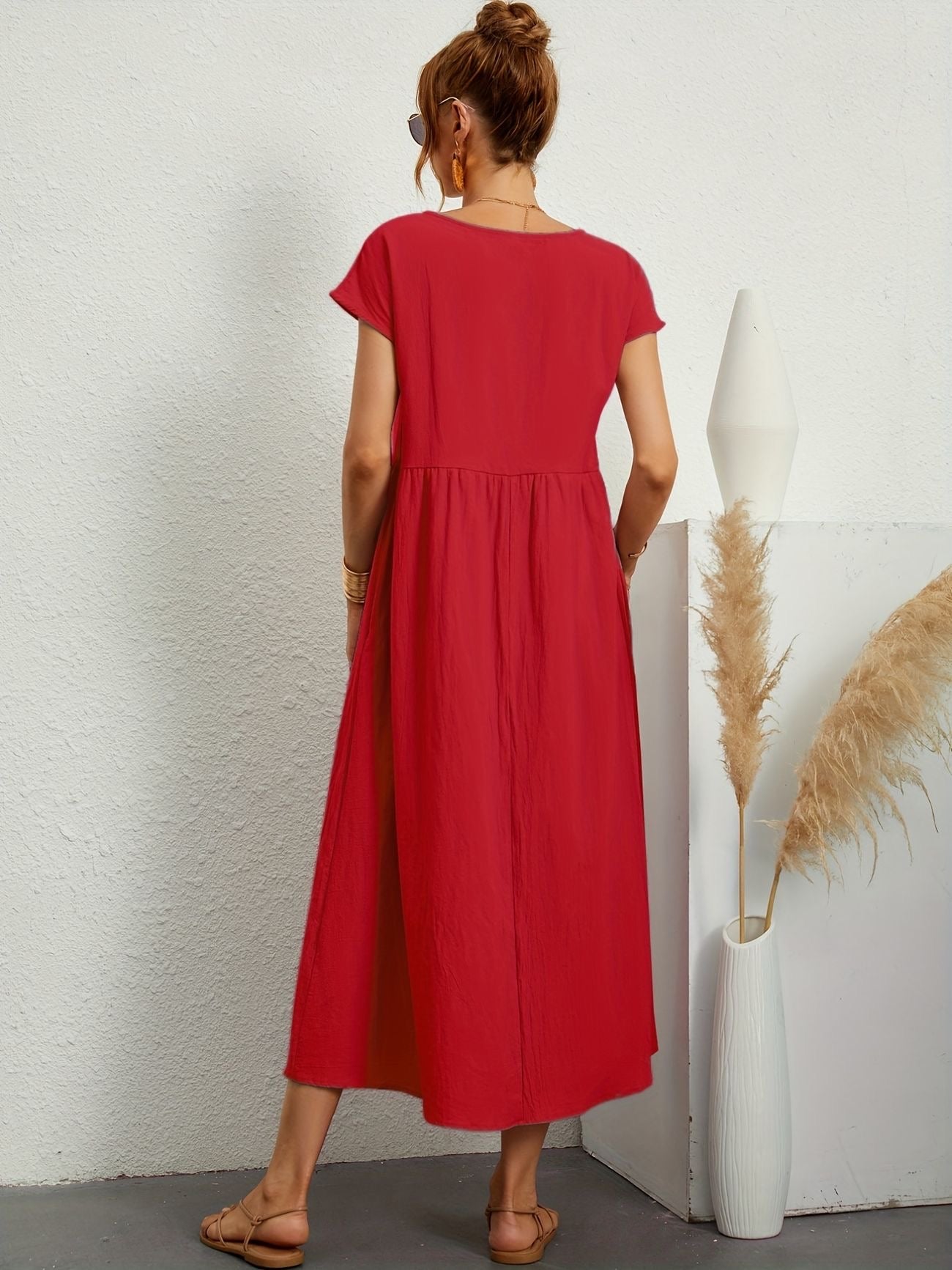 Graceful Round-Neck Dress