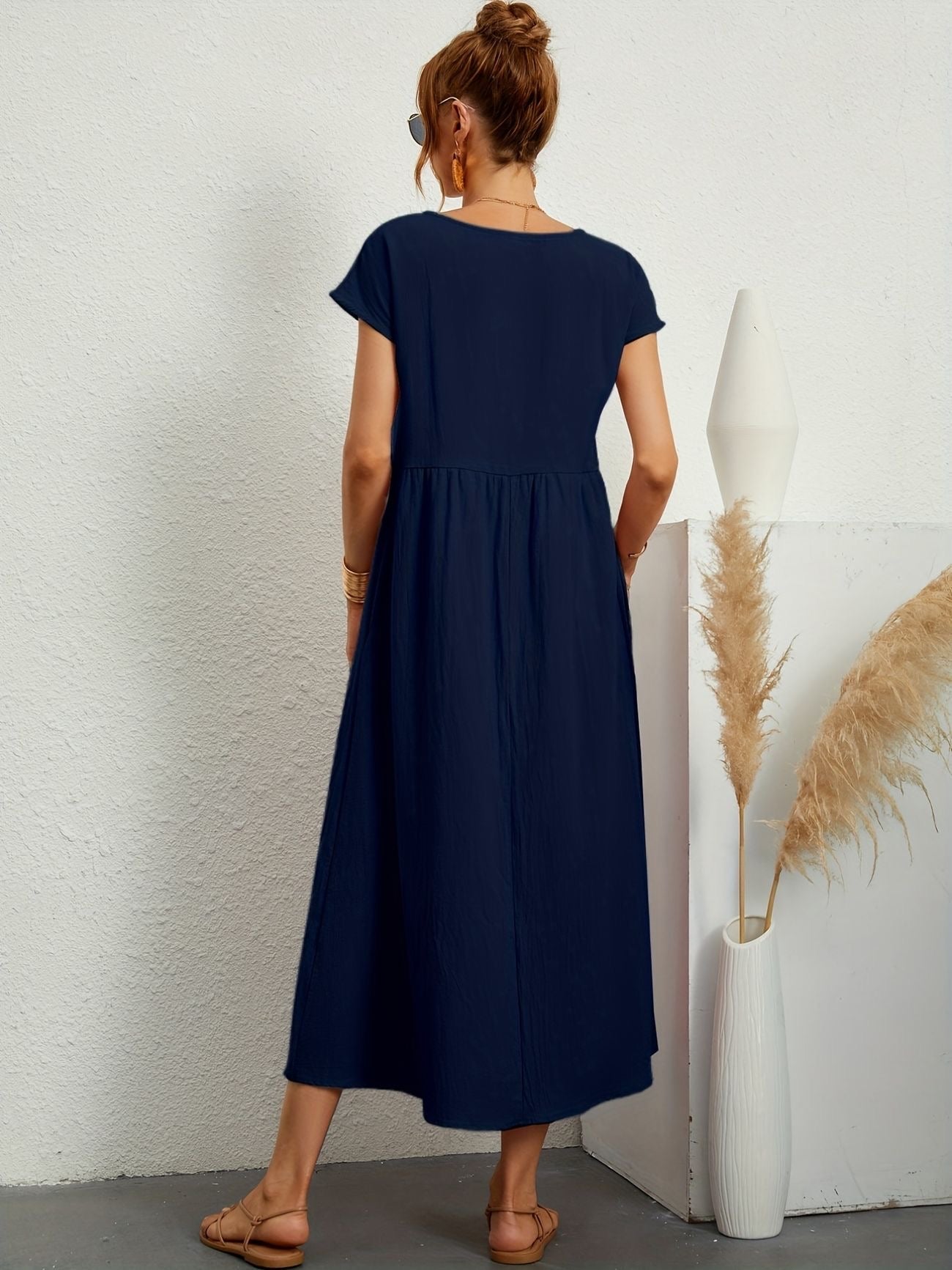 Graceful Round-Neck Dress