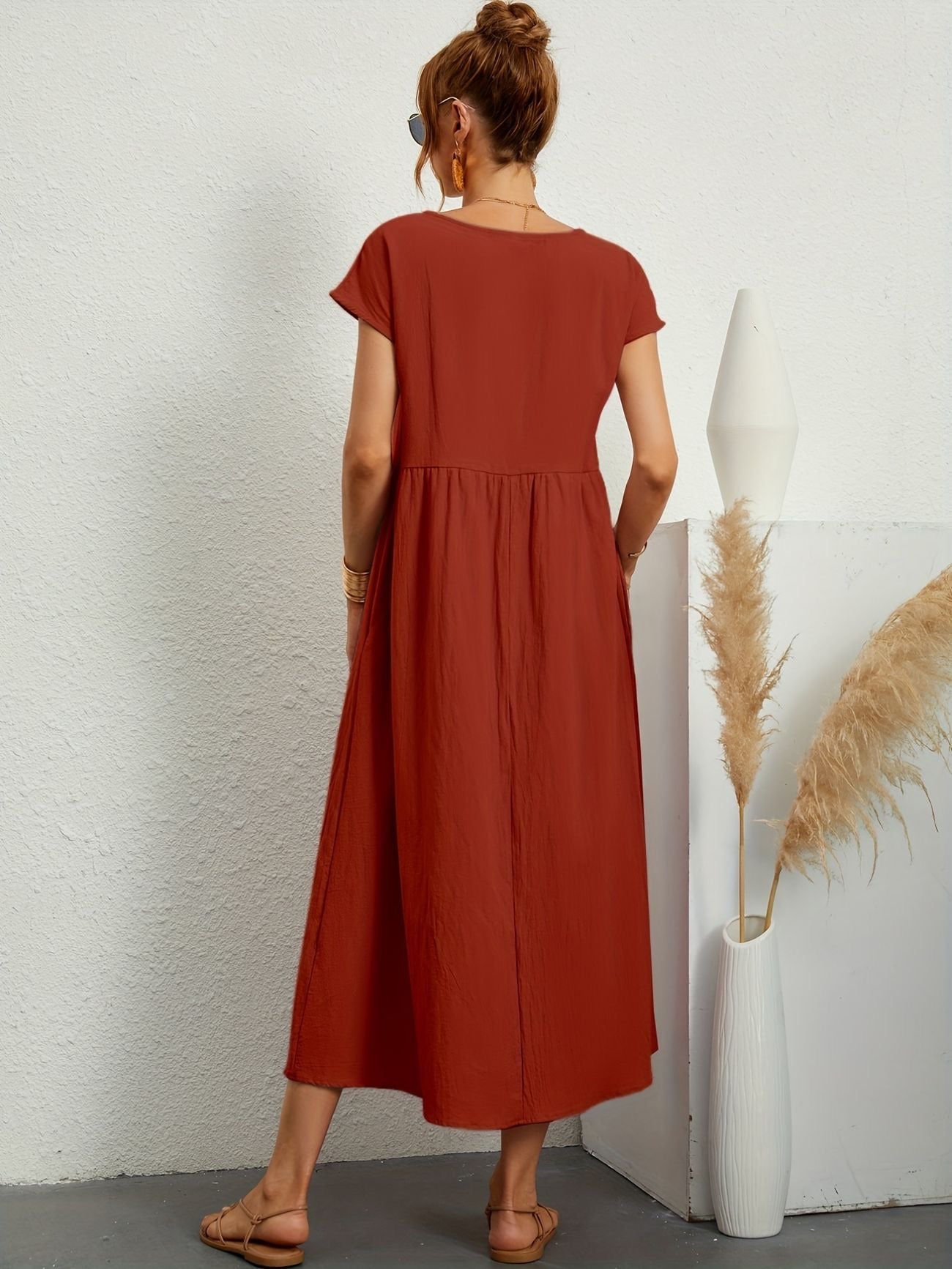 Graceful Round-Neck Dress