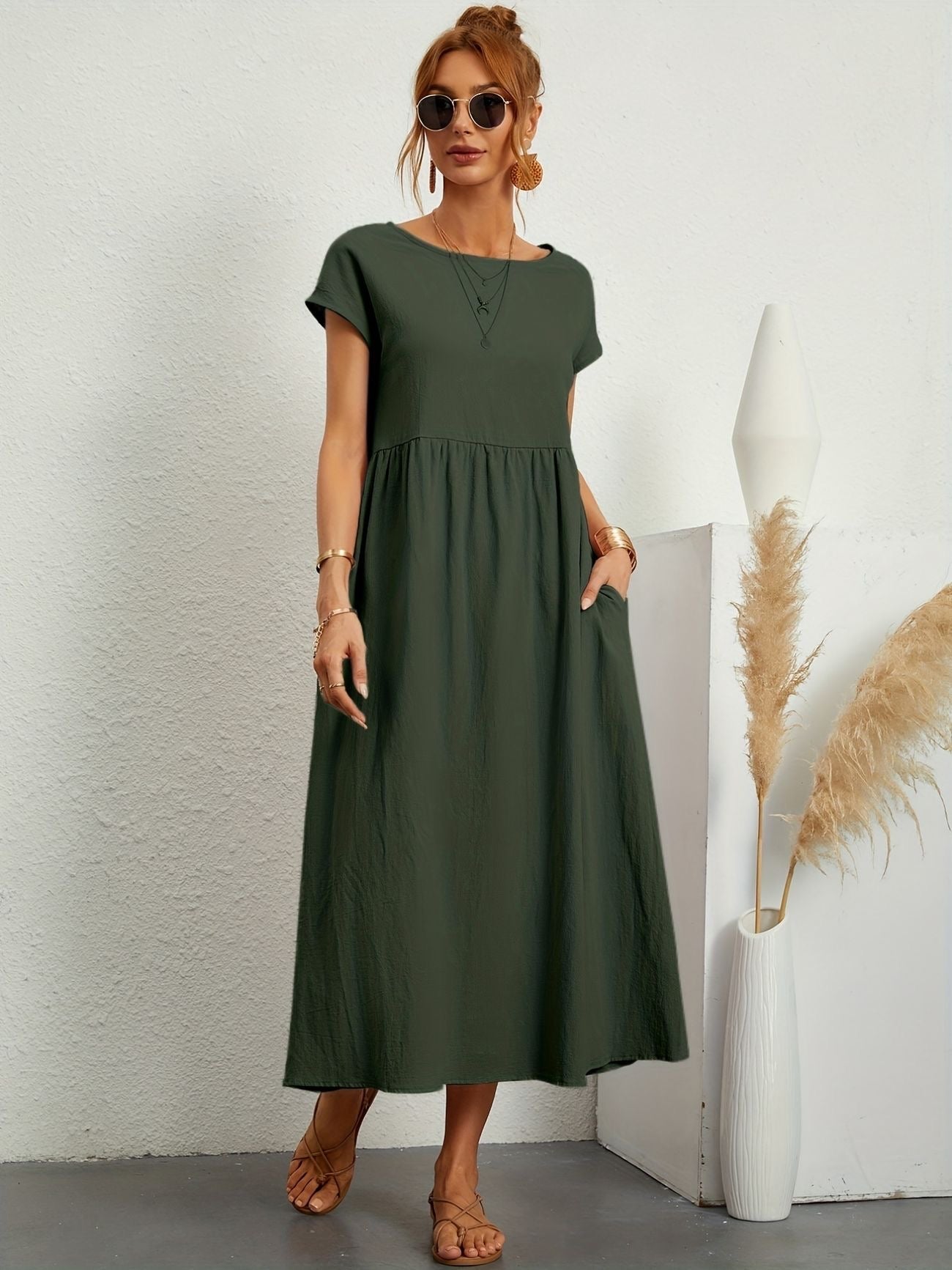 Graceful Round-Neck Dress