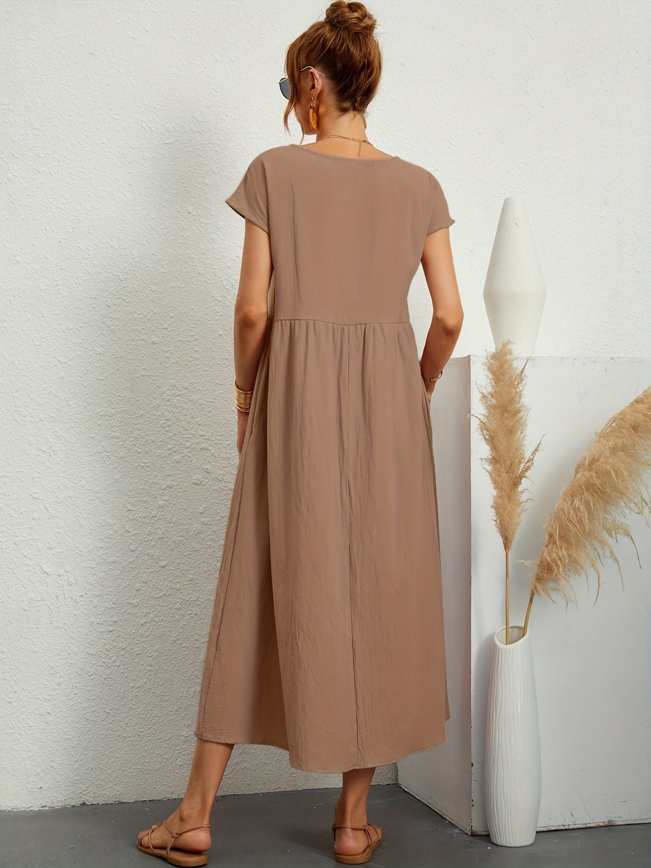 Graceful Round-Neck Dress