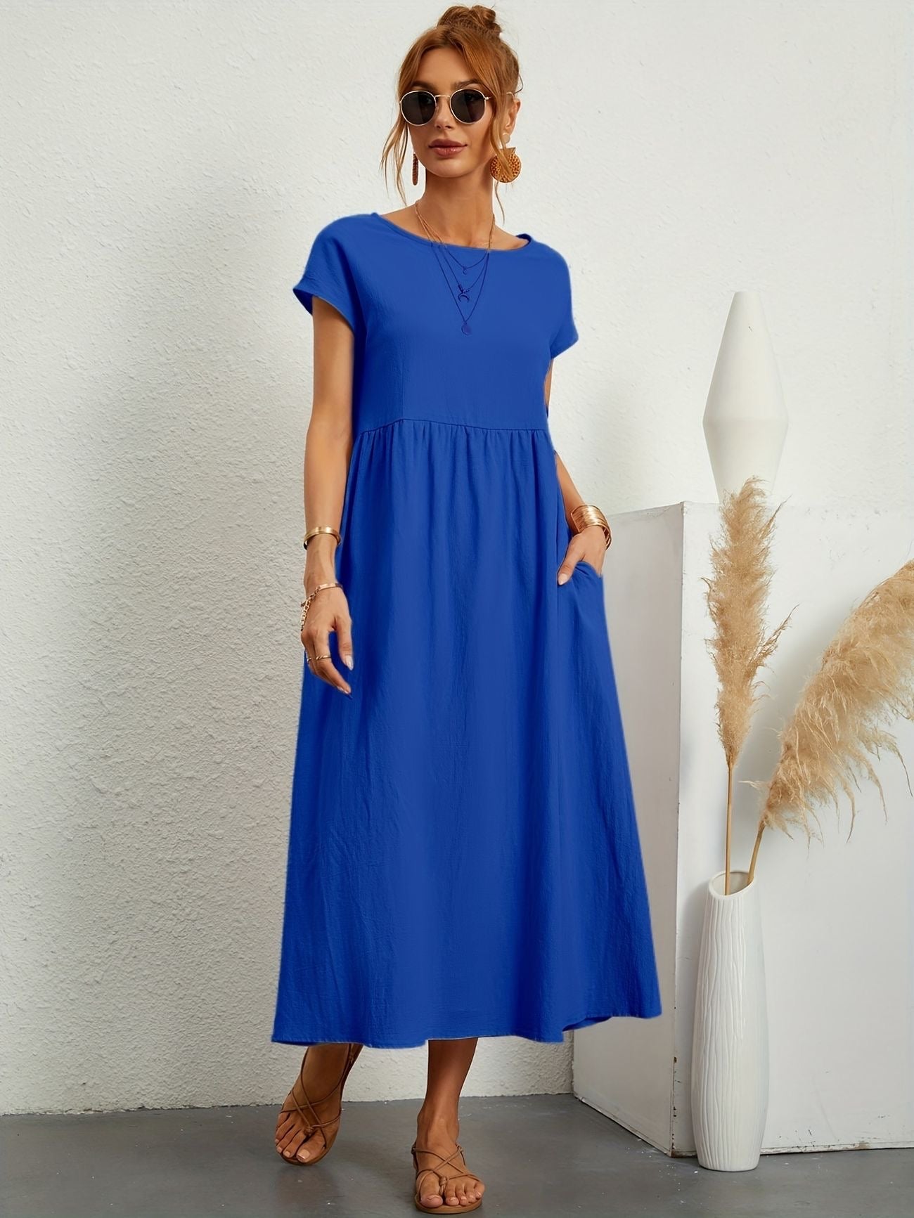 Graceful Round-Neck Dress