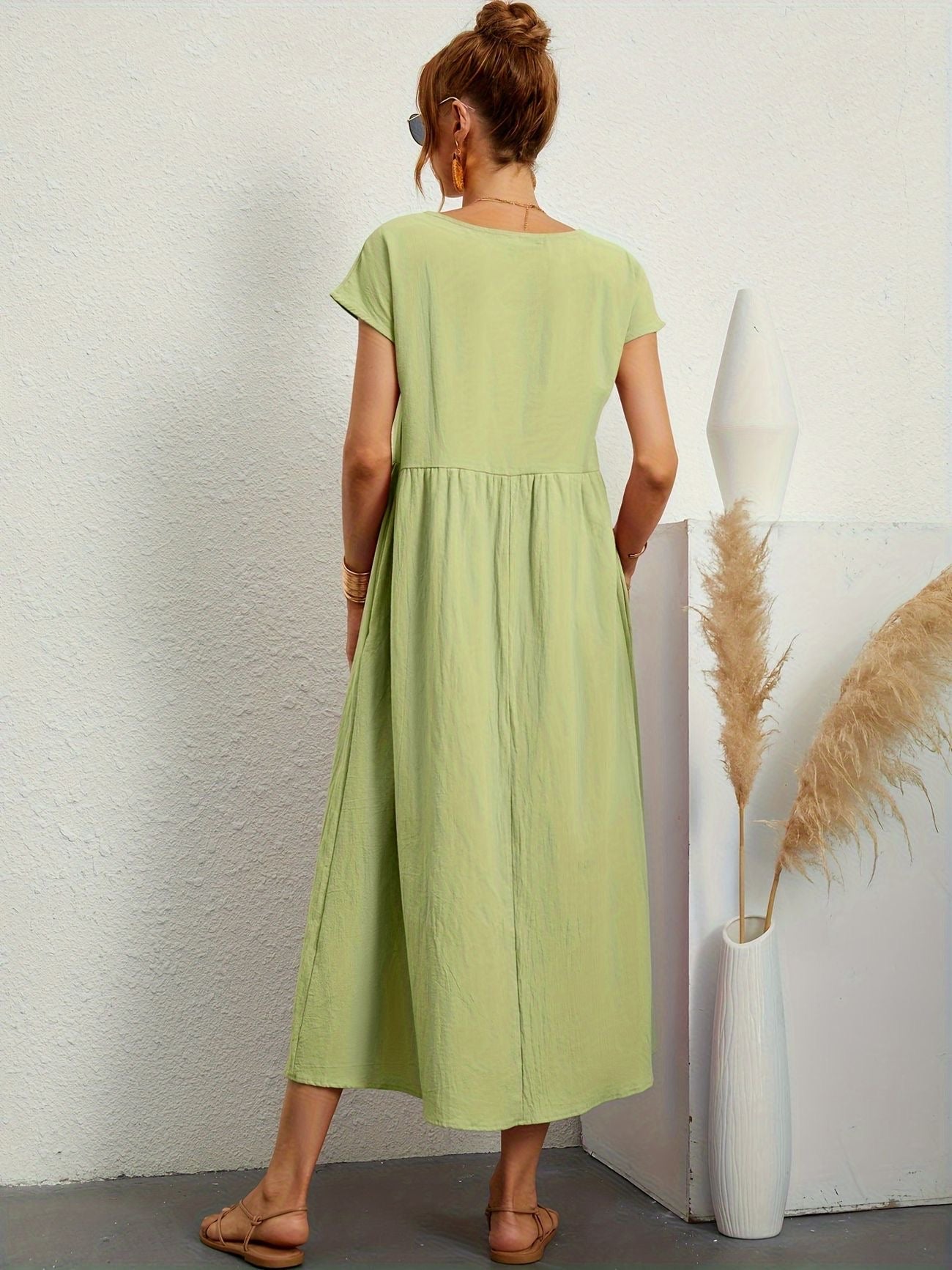 Graceful Round-Neck Dress