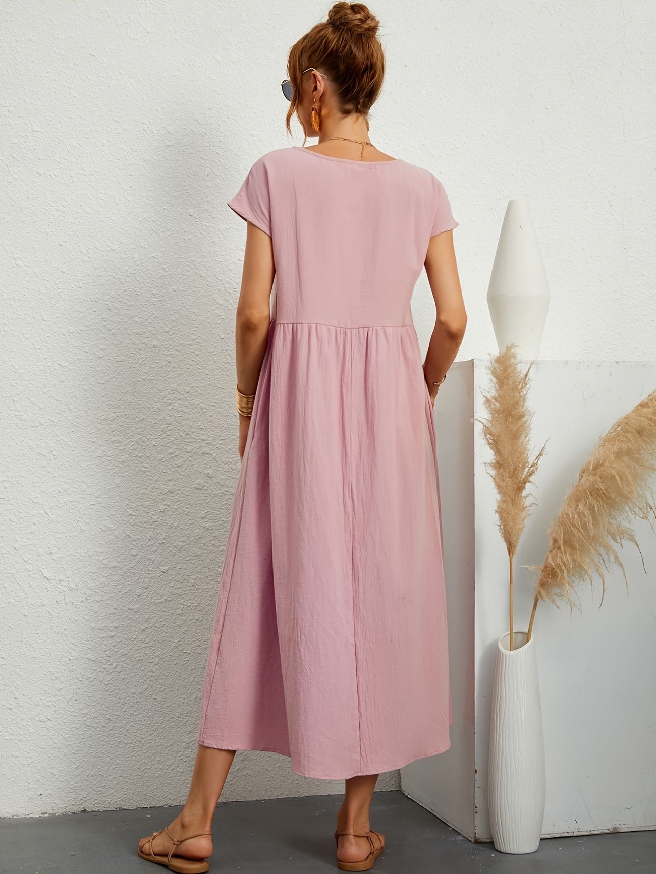 Graceful Round-Neck Dress