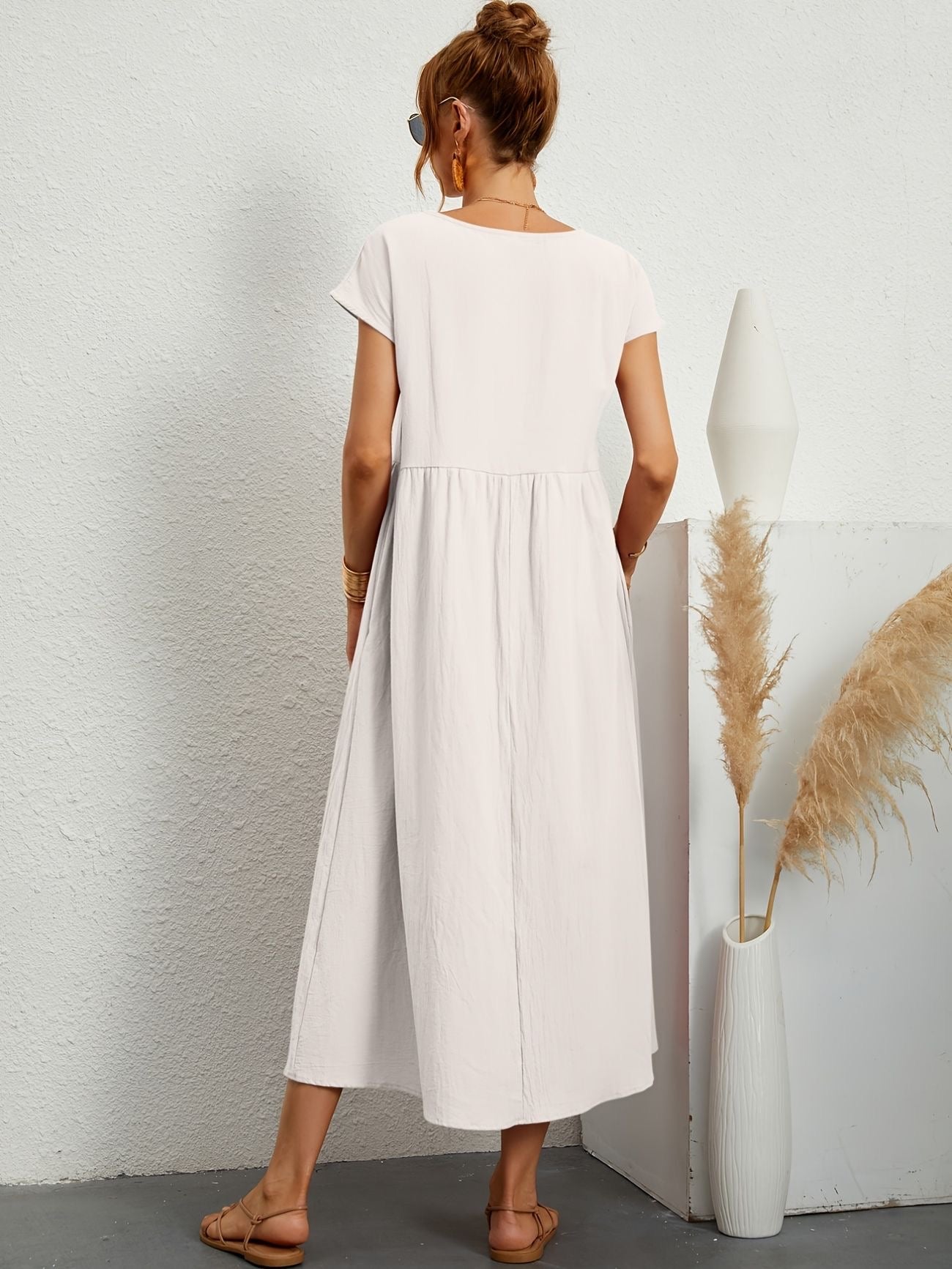 Graceful Round-Neck Dress