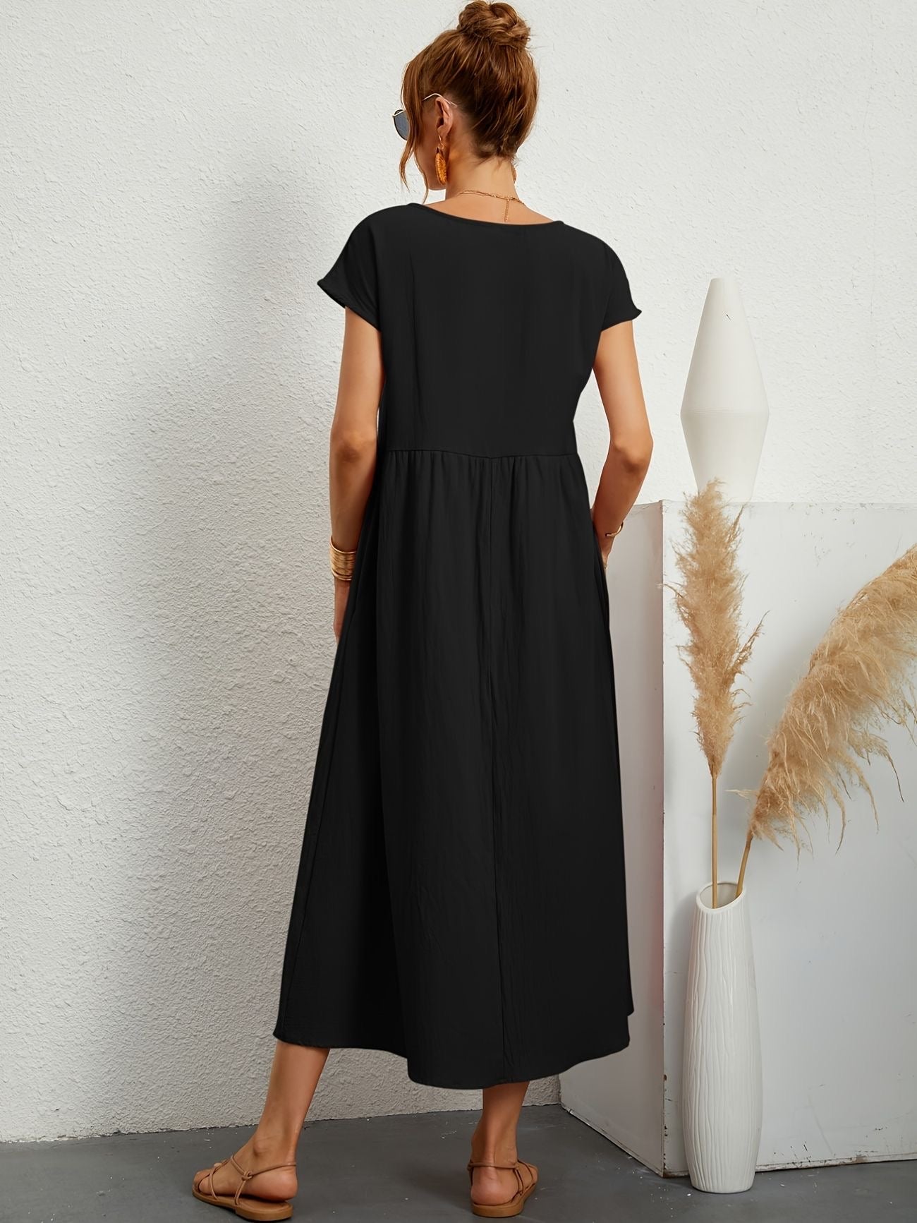 Graceful Round-Neck Dress