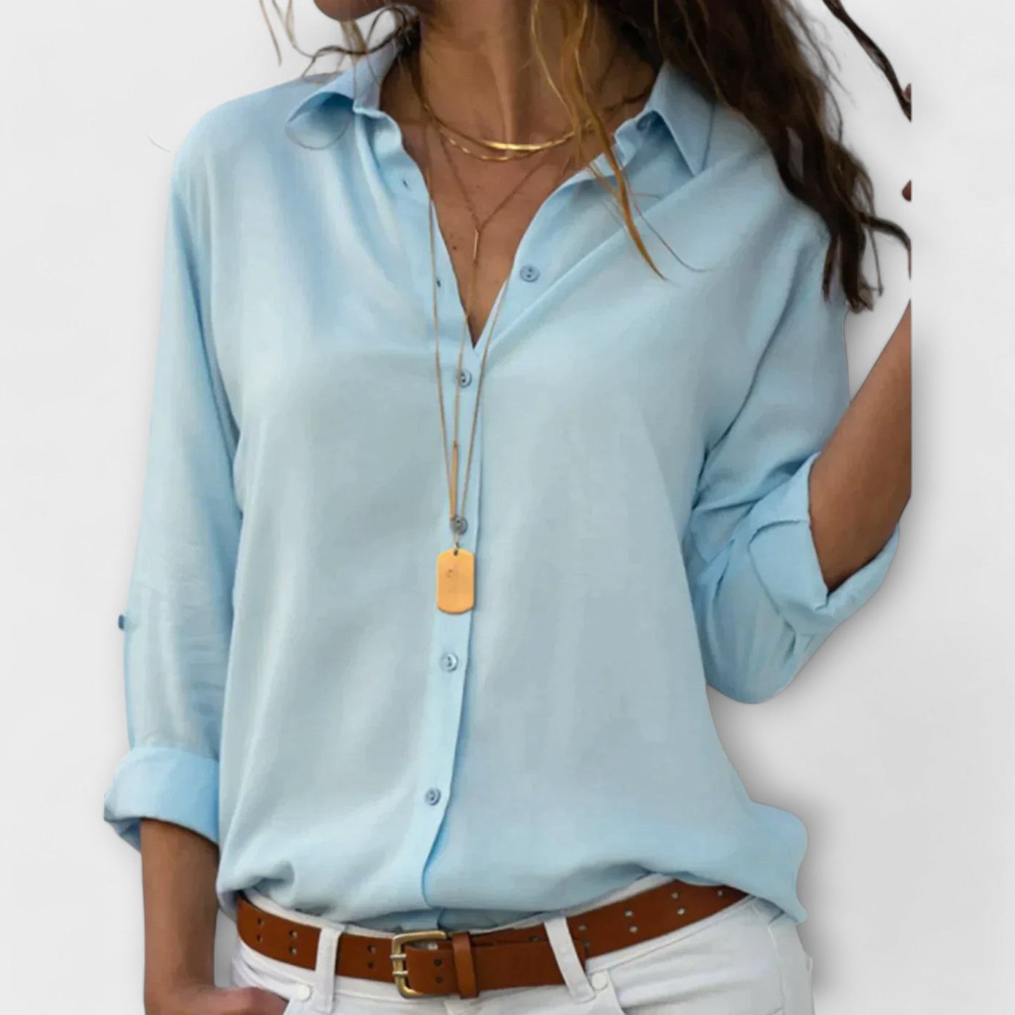 Satin-Finish Festive Blouse