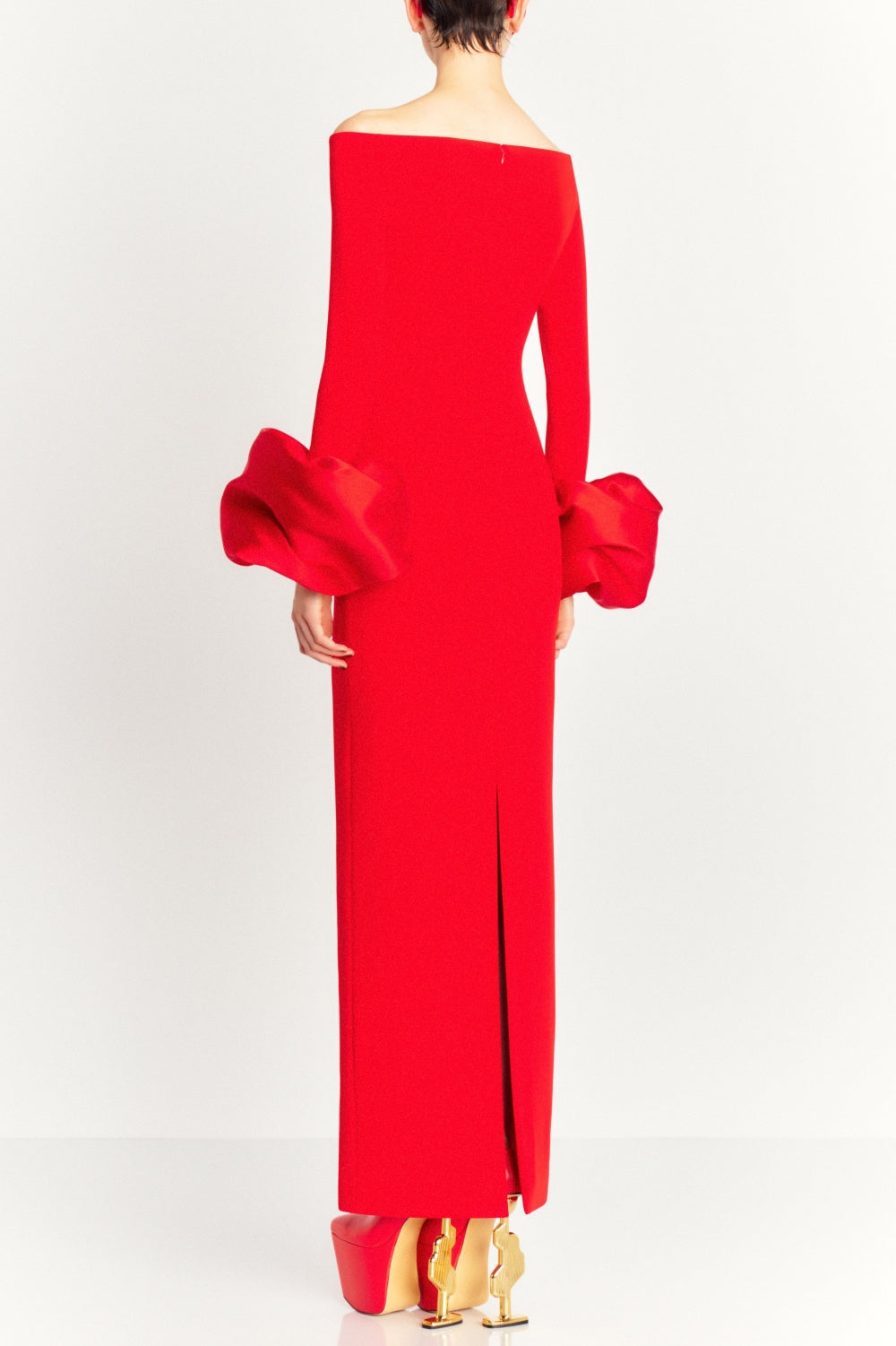 Curve-Enhancing Red Off-Shoulder Dress