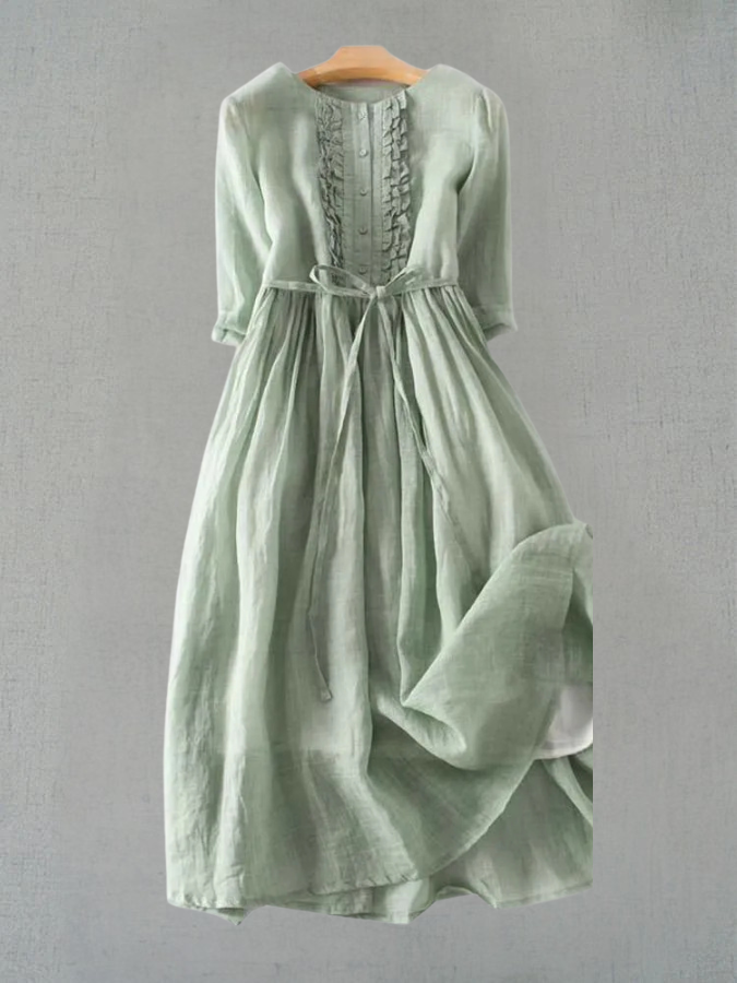 Waist-Defining Lace Dress