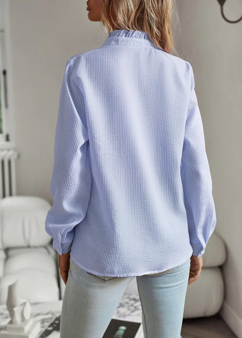 Ruffle-Detail Elegant Shirt