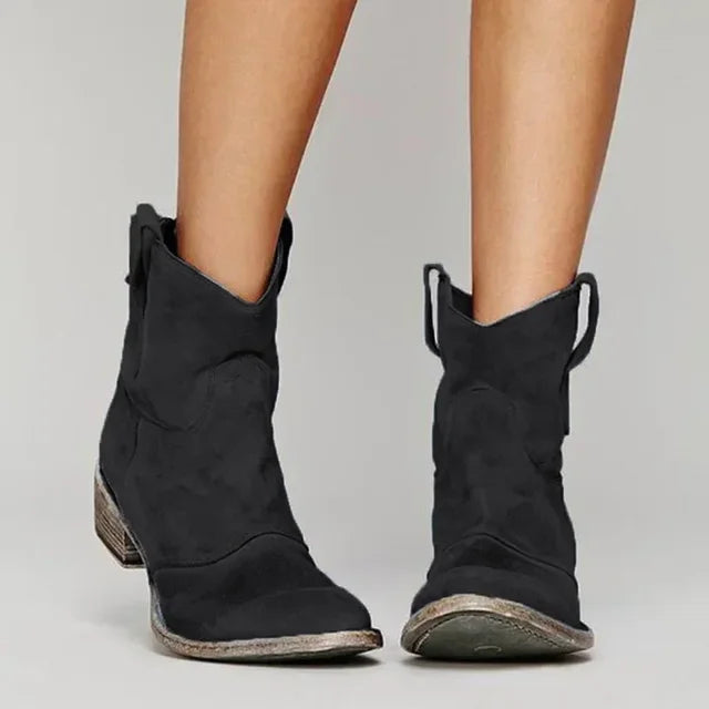 Chic Comfort Western Ankle Boots