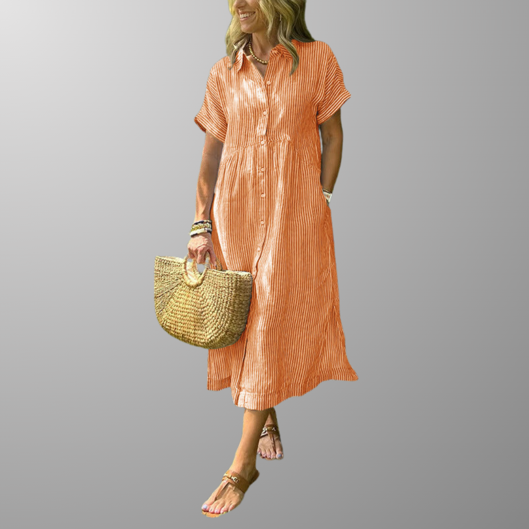 Figure-Flattering Striped Dress