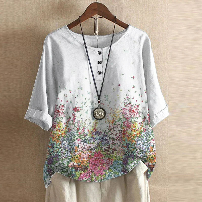 Relaxed-Fit Floral Blouse