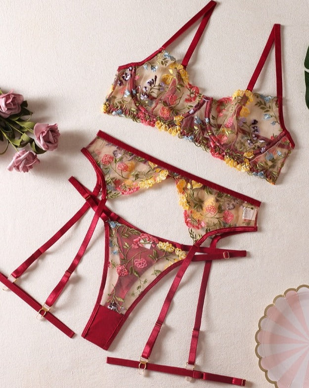 Breathable Lace Lingerie Set