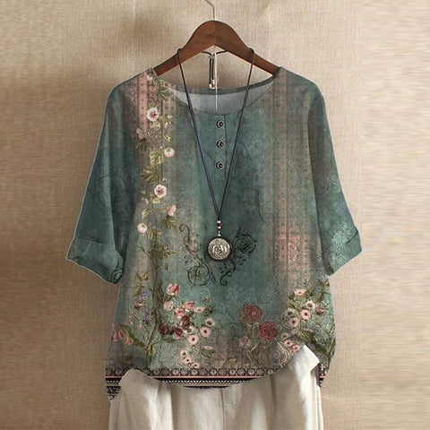 Relaxed-Fit Floral Blouse