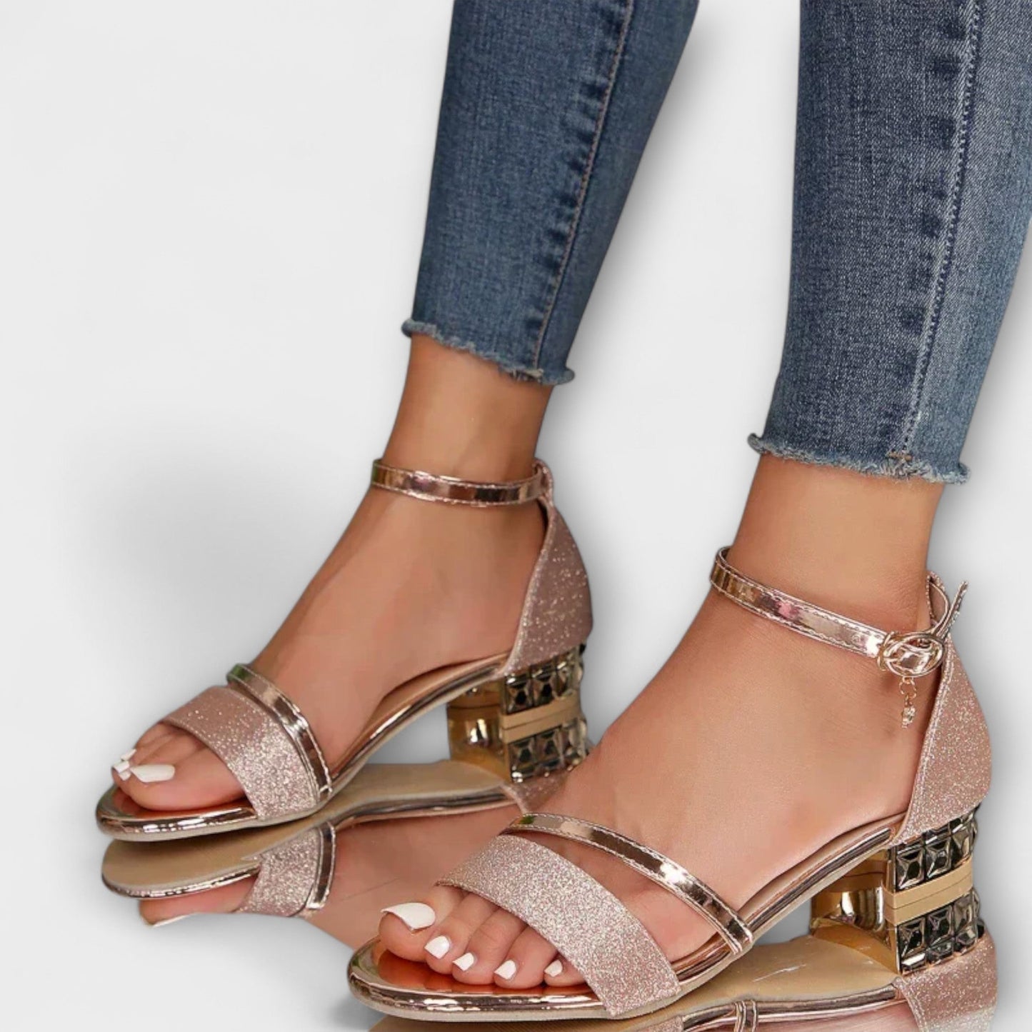 Chic Gold-Accent Sandals