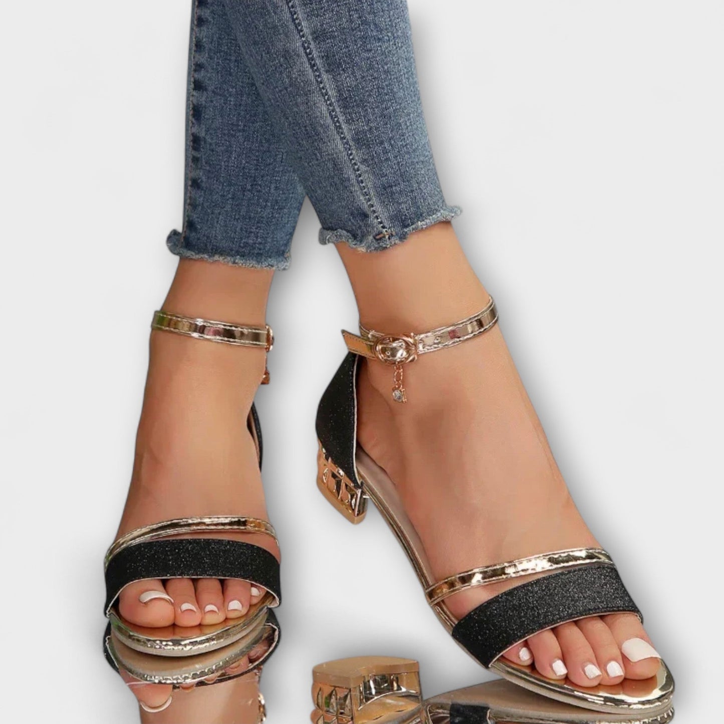 Chic Gold-Accent Sandals