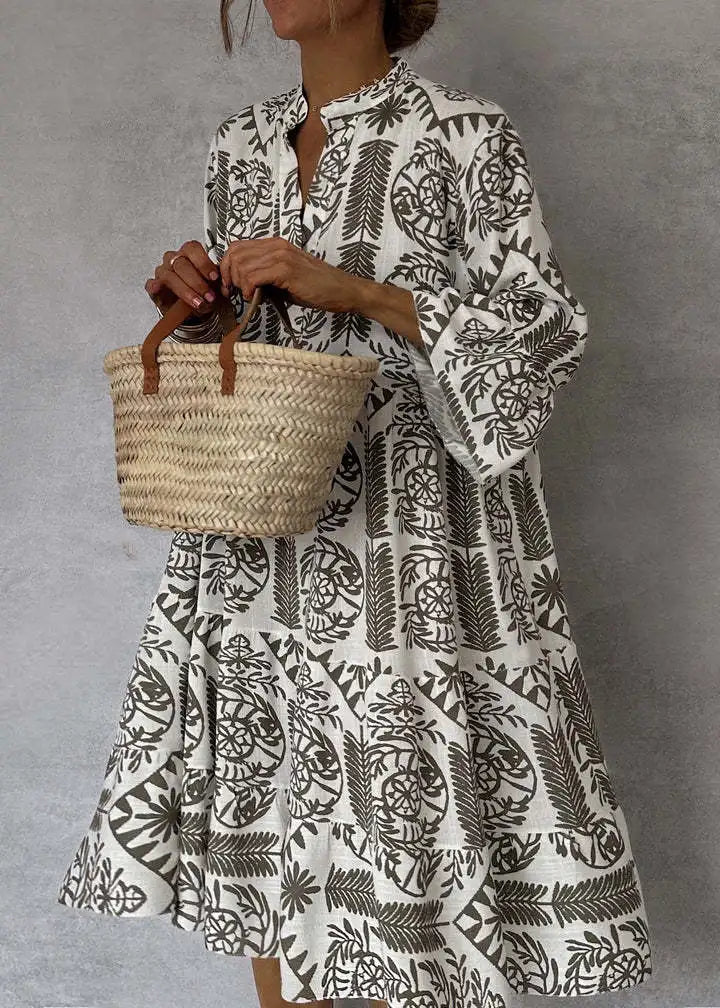 Flattering Printed A-Line Elegance